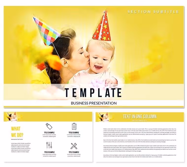 Celebrate Child Birthday PowerPoint Template Presentation