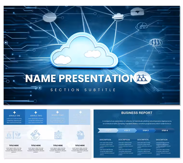 Secure Cloud for Business PowerPoint Template: Fortified Presentations