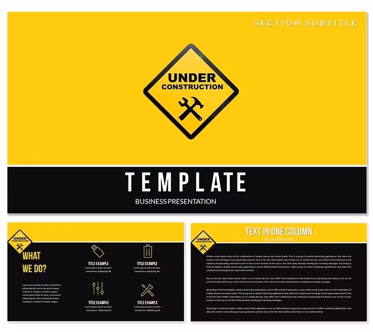 Dynamic Under Construction PowerPoint Templates for Presentation