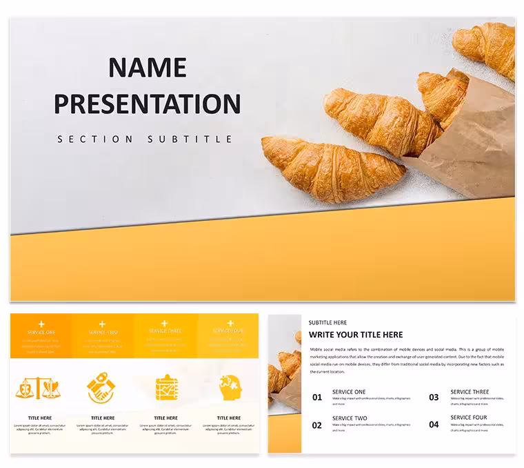 Croissant PowerPoint Template for Bakery Pros