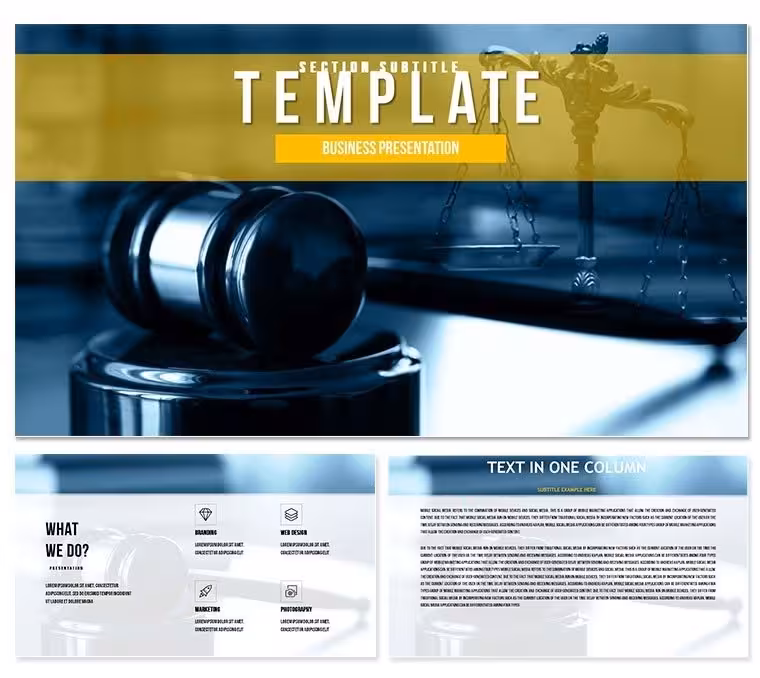 The judgment of disputes : Justice - Law PowerPoint template