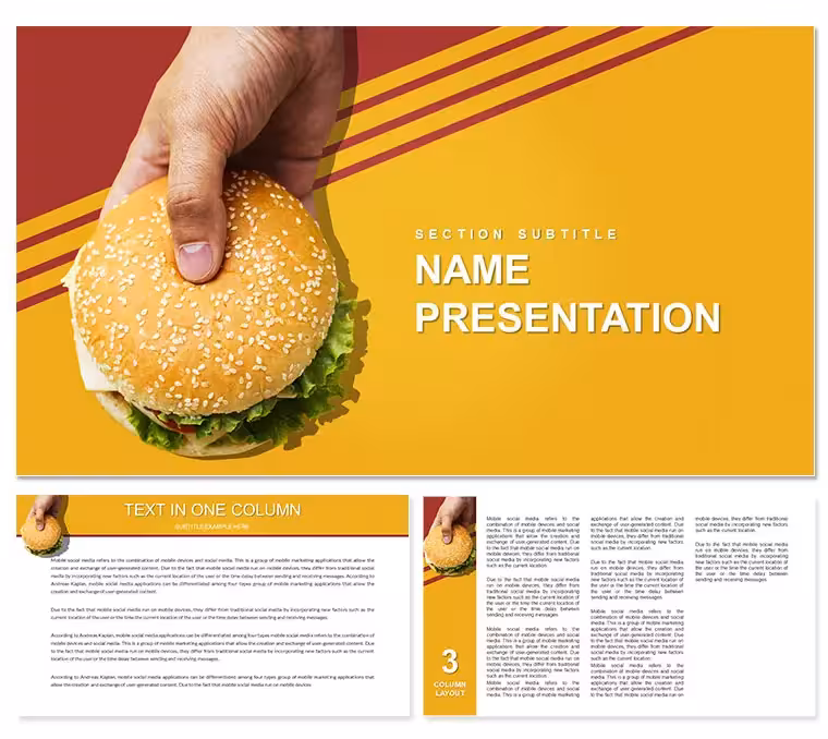 Cheeseburger Recipe PowerPoint Template for Presentation