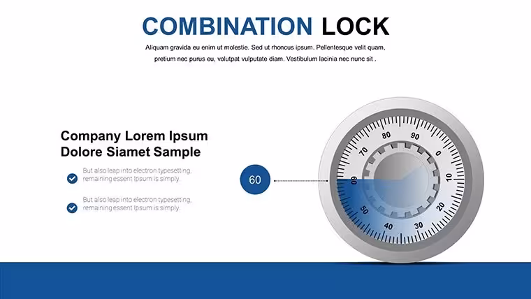 Combination Lock PowerPoint Charts Template - Download PPTX