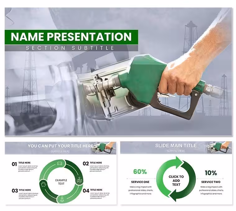 Gasoline Pump Refueling Car Keynote Template for Presentation