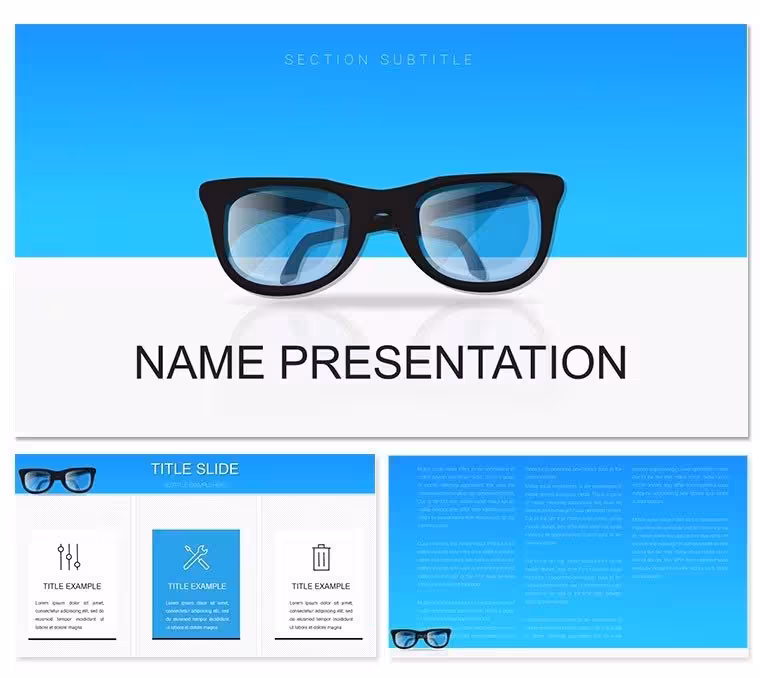 Focus Your Message: Eyeglasses PowerPoint Template for Vision Excellence