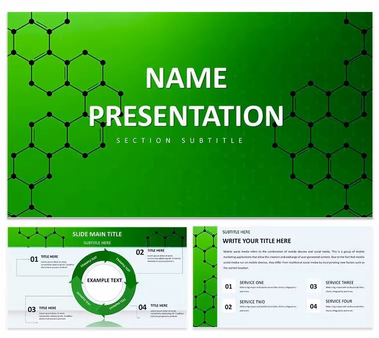 Modern Green Molecular Keynote Template: Bond Ideas with Scientific Spark