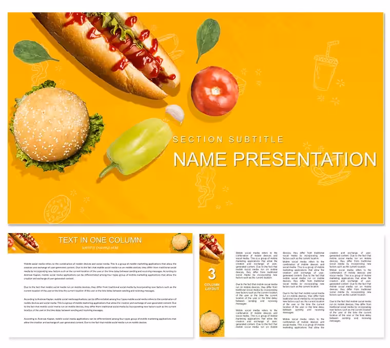 Hot Dog Sandwich Recipes PowerPoint template