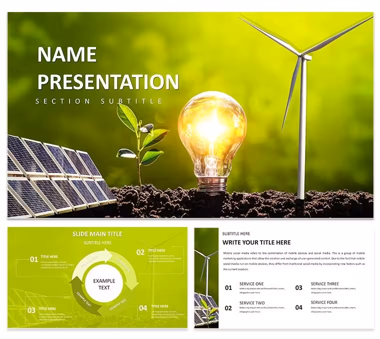 Green Technology Renewable Energy Diagrams - Editable PPTX | ImagineLayout