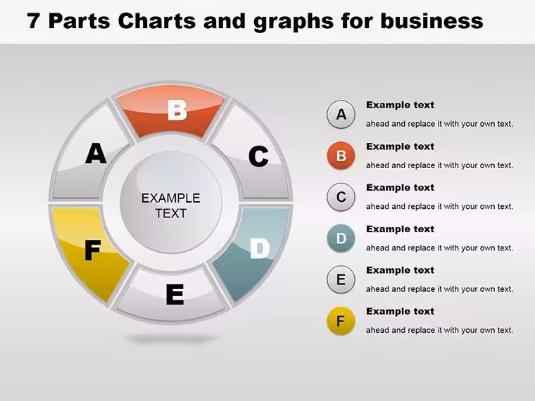 6 Parts Business PowerPoint Charts Template