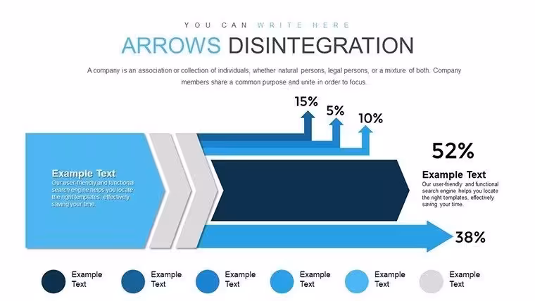 Arrows Disintegration PowerPoint Charts: Break Down Ideas Visually
