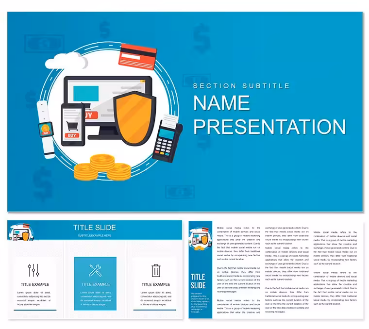Fintech Secure Payment PowerPoint Template - Fully Editable Safepay Slides | Instant Download | ImagineLayout