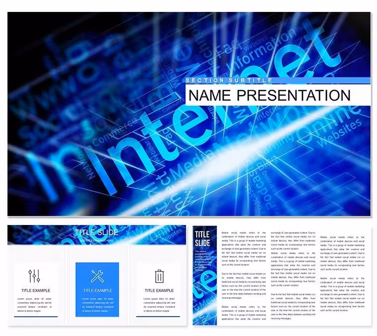 Social Media Communication Network Internet PowerPoint template