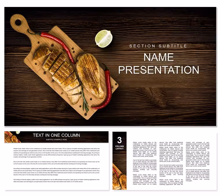 Grilled Chicken Breast Recipe PowerPoint template