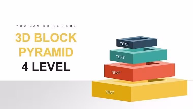 4-Level 3D Pyramid Charts - Editable | ImagineLayout
