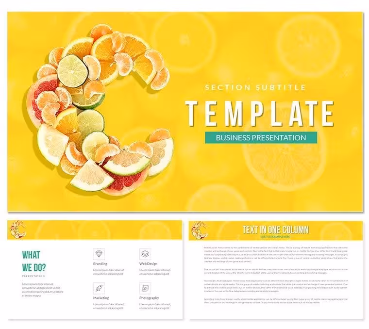 Vitamin C Pills PowerPoint Template