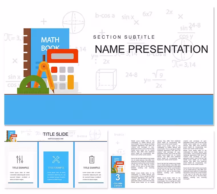 Math Book PowerPoint template