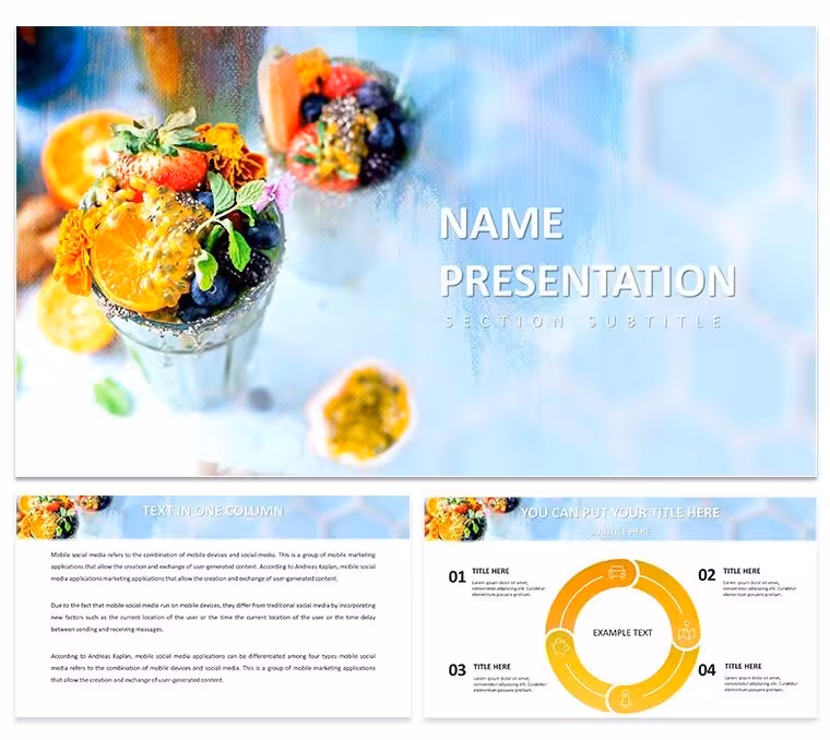 Fruit Cocktail PowerPoint Template - 28 Editable Health Diagrams | Instant Download