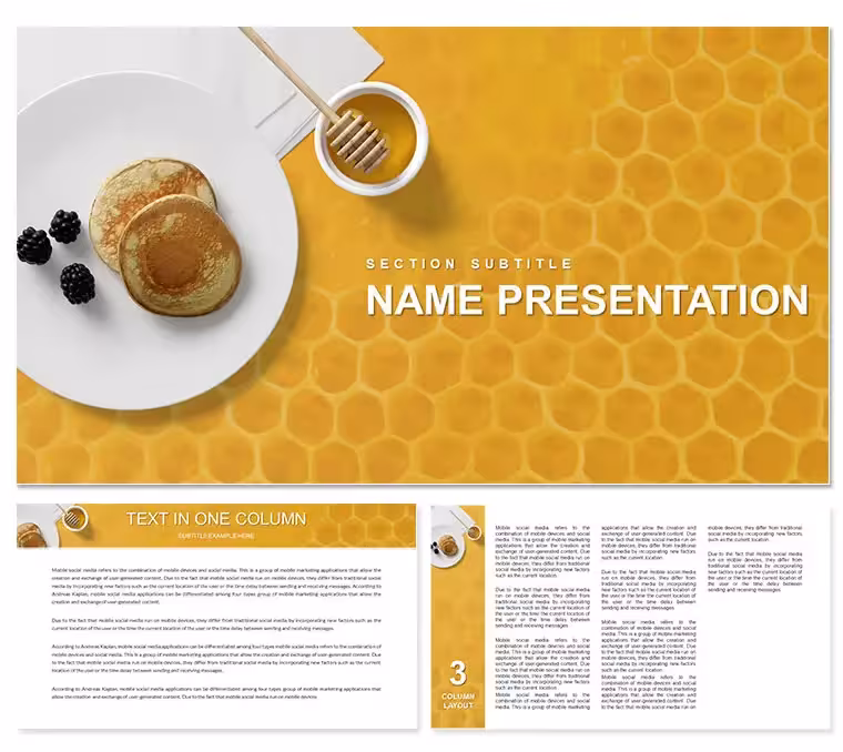 Pancakes with Honey PowerPoint template