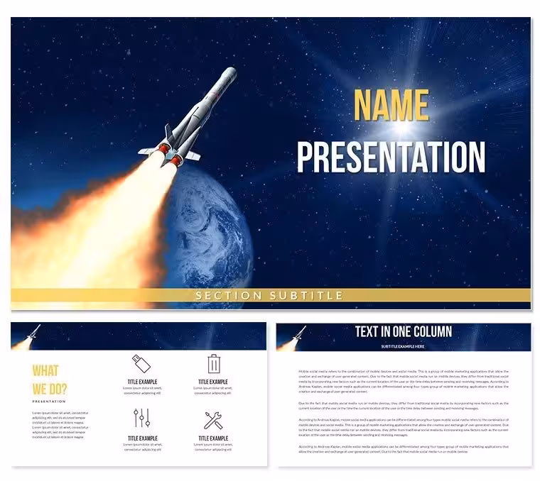 Rocket Space PowerPoint Template - Editable PPTX | ImagineLayout