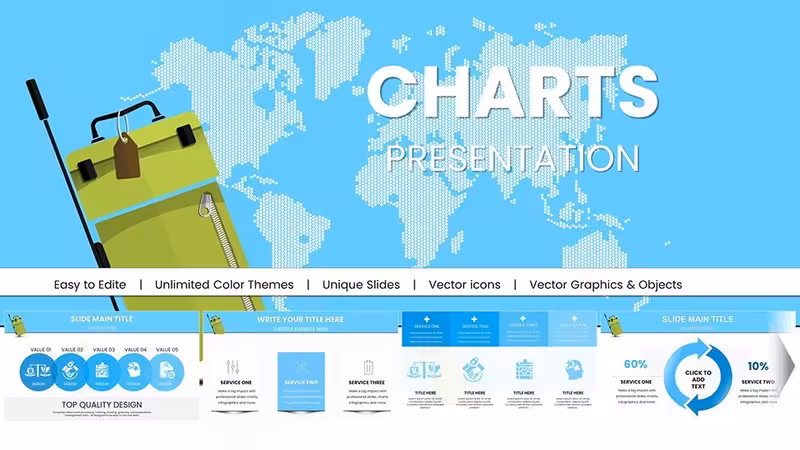 Suitcase for Travel PowerPoint Charts: Inspire Your Journeys