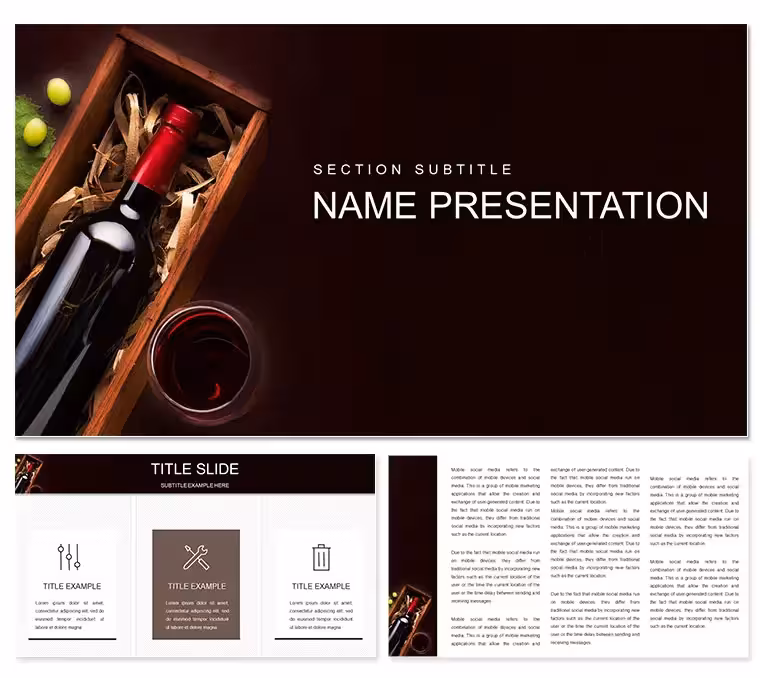Exquisite Classification and Types of Wines PowerPoint Template: Uncork Flavorful Insights