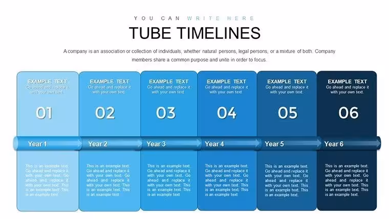 Modern Tube Timeline PowerPoint Charts Template
