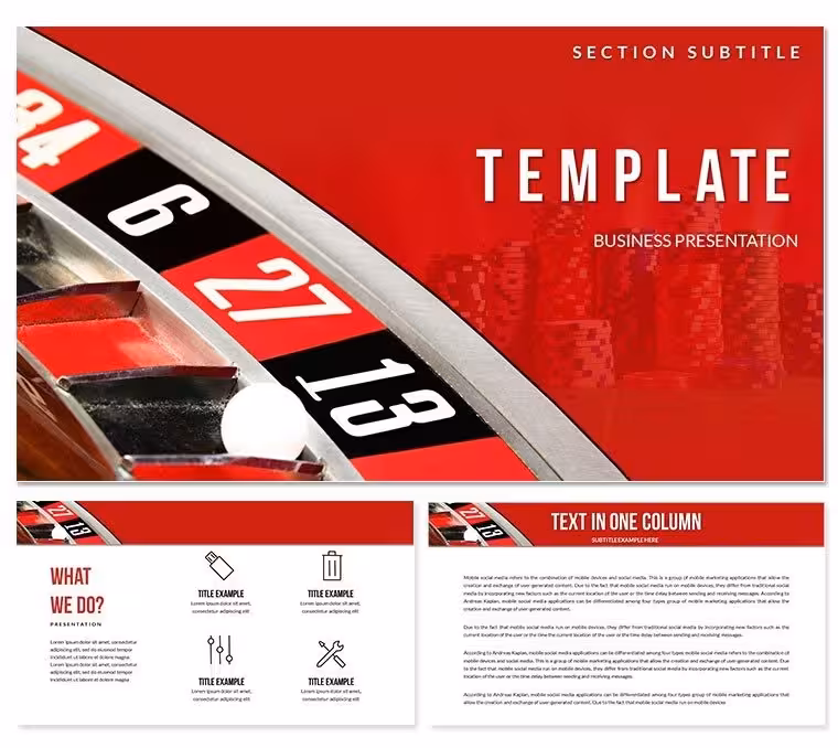 Roulette Gambling PowerPoint templates