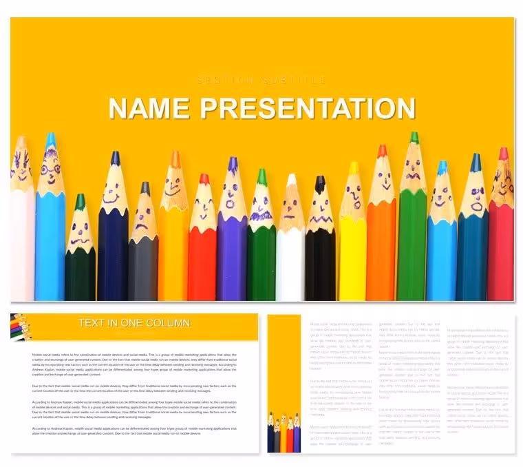 Educational Pencils PowerPoint Template: Sharpening Minds and Messages
