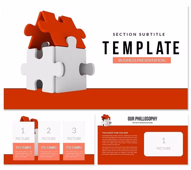 Puzzles House PowerPoint Templates Presentation