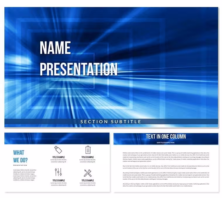Square Tunnel Abstract PowerPoint Template - Fully Editable | ImagineLayout