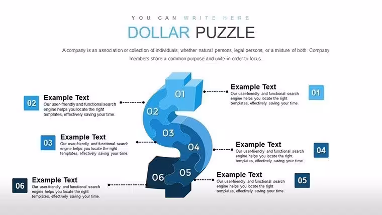 Dollars Puzzles 3D PowerPoint Template: Decode Currency Complexities
