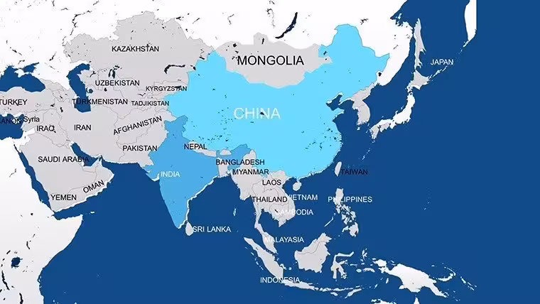 Download Asia Countries PowerPoint maps : India, China, Saudi Arabia
