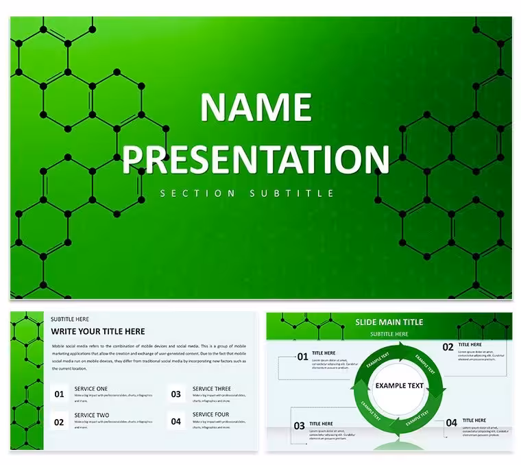 Modern Green Molecular PowerPoint Template: Download Free Design for Presentations