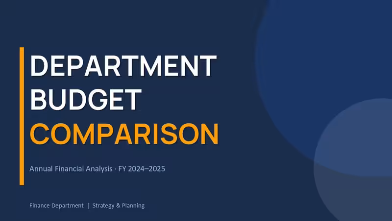 Department Budget Comparison PowerPoint Template 2026 - 30 Editable Slides