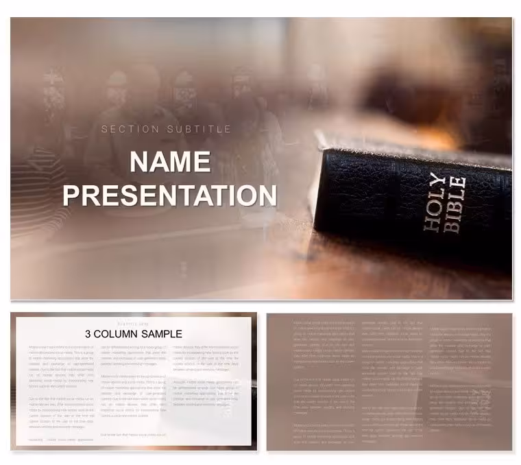 "Church, Prayer Ministry, Liturgy PowerPoint Template"