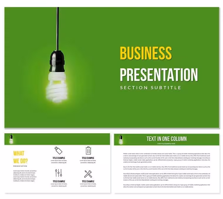 Fluorescent Lamp PowerPoint Template - Download Now