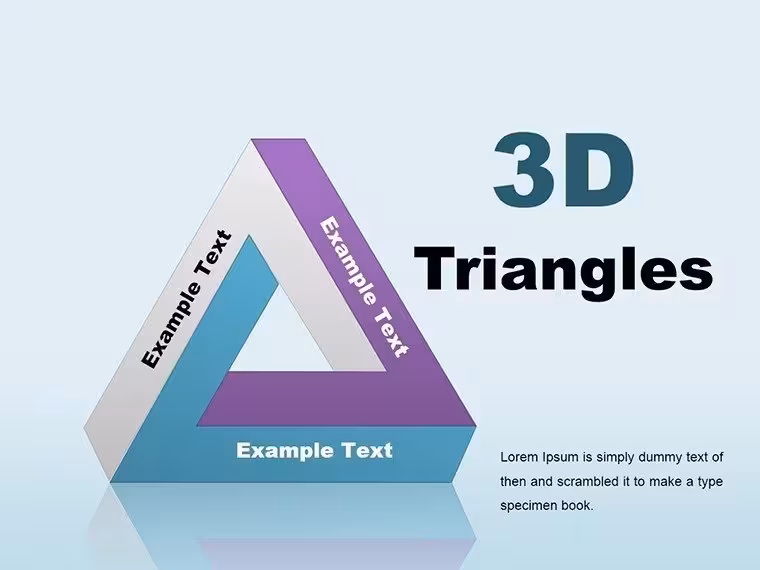 3D Triangles PowerPoint Charts Template for Dynamic Architectural Flows