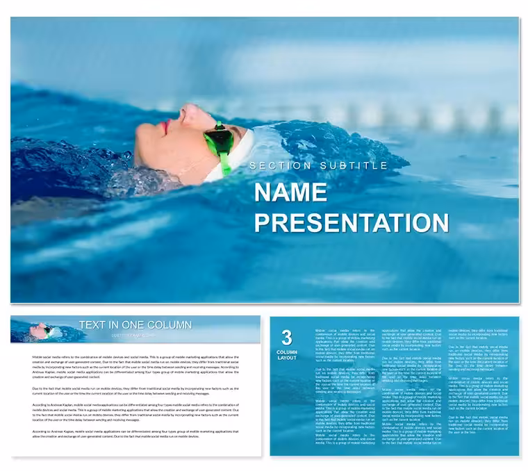 Swimming Sport PowerPoint template