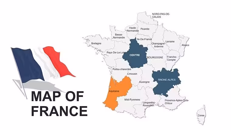 France Keynote Map Template - Fully Editable KEY