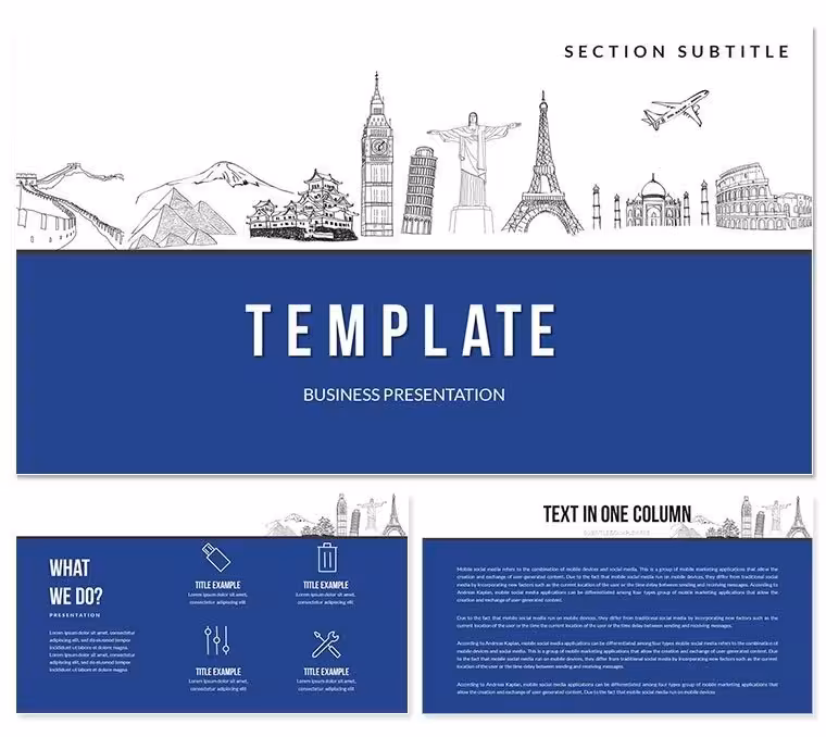 Tourist Attractions PowerPoint Template | Editable Travel Destinations Slides | Instant Download