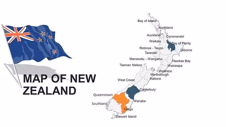 New Zealand Editable PowerPoint Maps Template