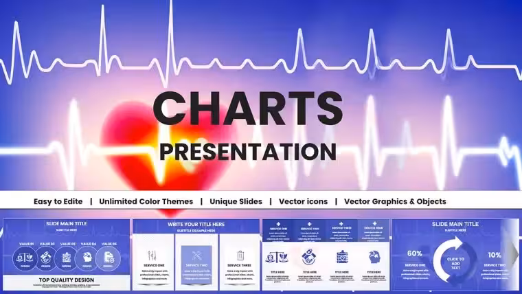 Cardiology and Healthcare Charts Template for Keynote