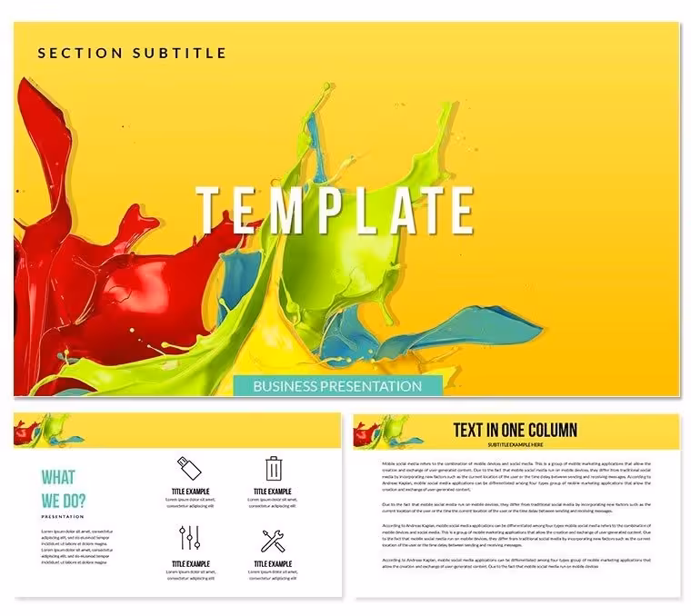 Paint Waves PowerPoint template Presentation