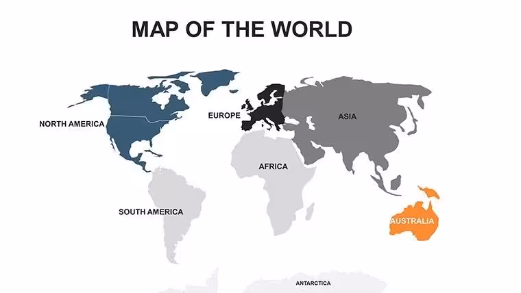 World Map Editable Keynote Template: Navigate Global Narratives Effortlessly
