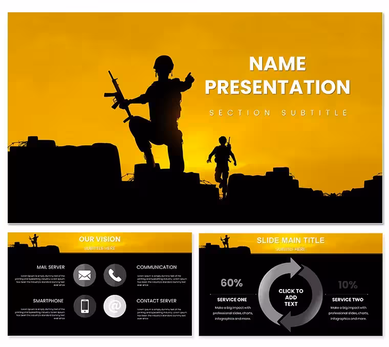 Armed Forces War PowerPoint Template: Forge Battles in Slides