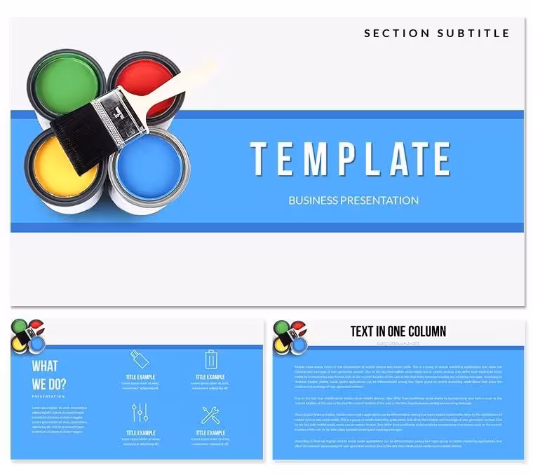 Construction Paint PowerPoint Template: Presentation