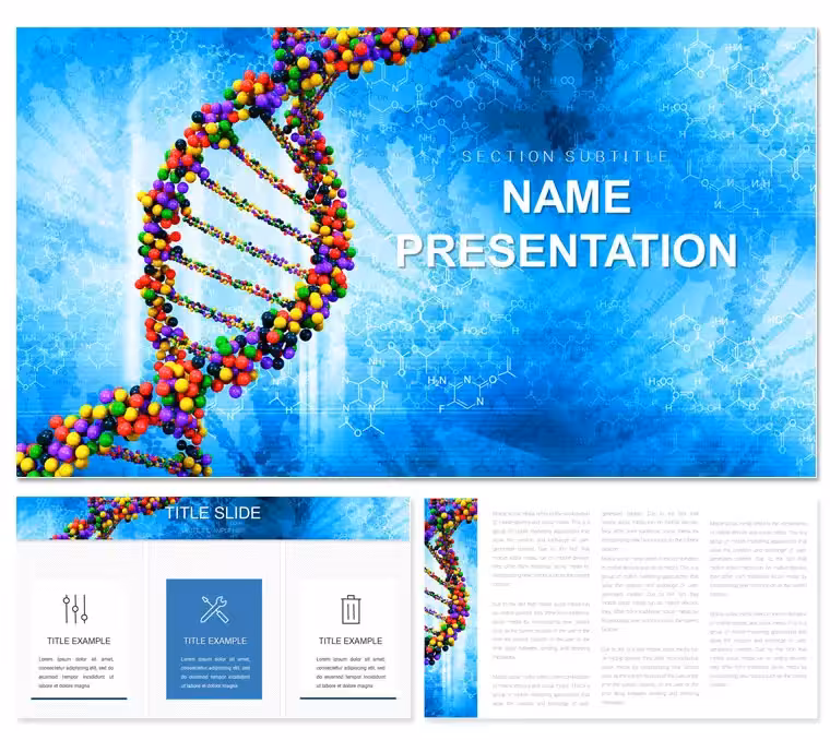 DNA and Genes Code PowerPoint Template: Helix of Innovation