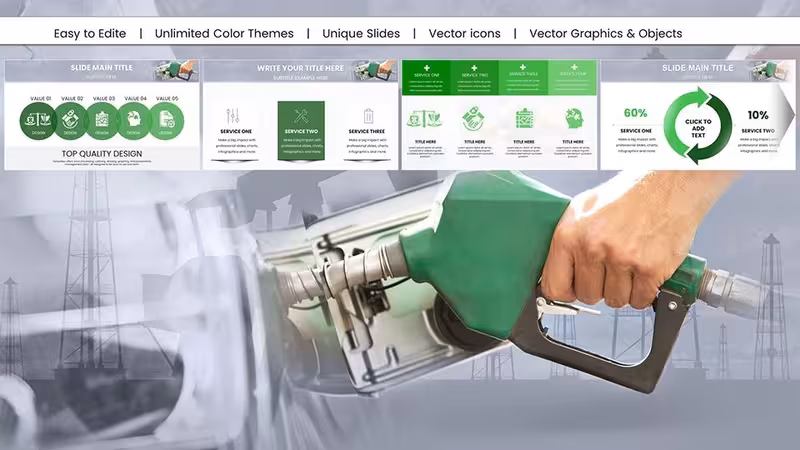 Gasoline Pump Refueling Car PowerPoint Charts: Elevate Your Automotive Presentations