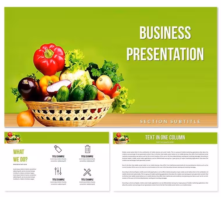 Useful Vegetables: Important Products for Health PowerPoint Templates