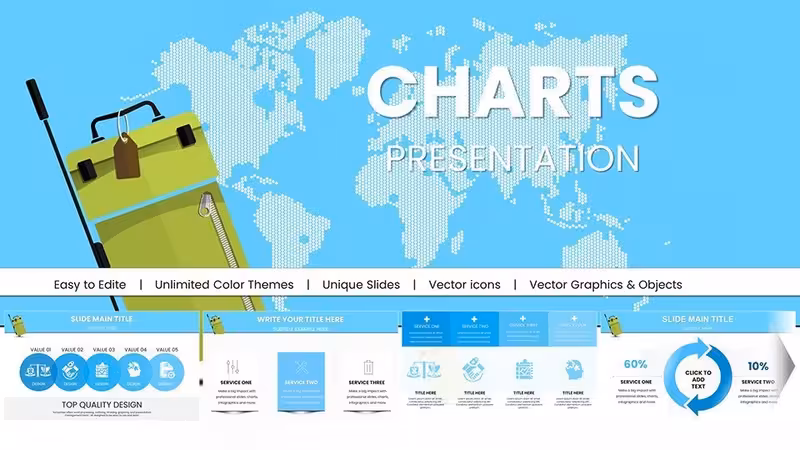 Travel-Themed Keynote Charts Template: Visualize Adventures with Style